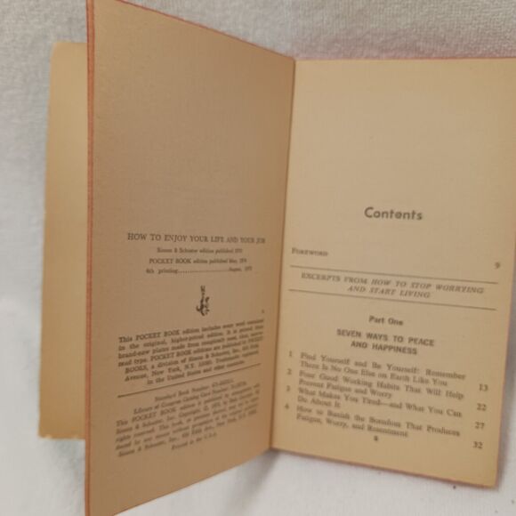 Dale Carnegie How To Enjoy Your Life And Your Job VINTGE 4th EDITION Pocket - Picture 3 of 10